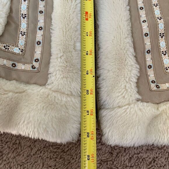 Paramount Tan Cream Hooded Faux Fur Coat Peacoat Small Penny Lane Princess - Picture 8 of 8